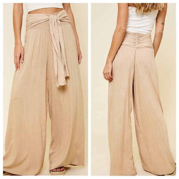 ShopEvelynne Pants - 23 Most Fabulous High Waist Wide Leg Tie at Waist Pants